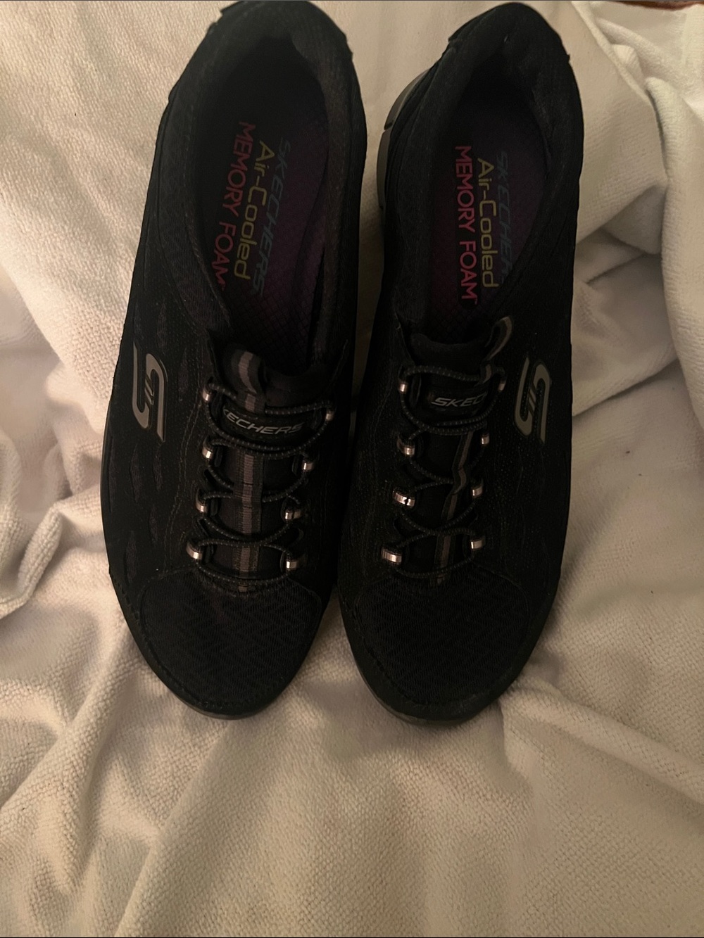 Skechers Women's Black Slip-On Athletic Sneakers with Memory Foam